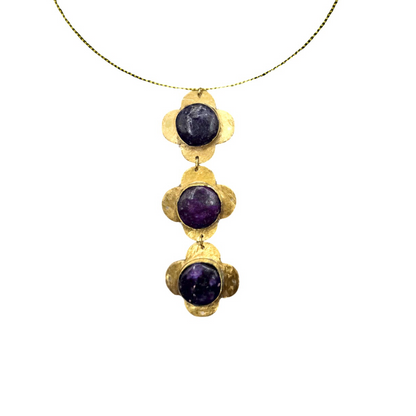 Gilded Bloom Amethyst Pendant