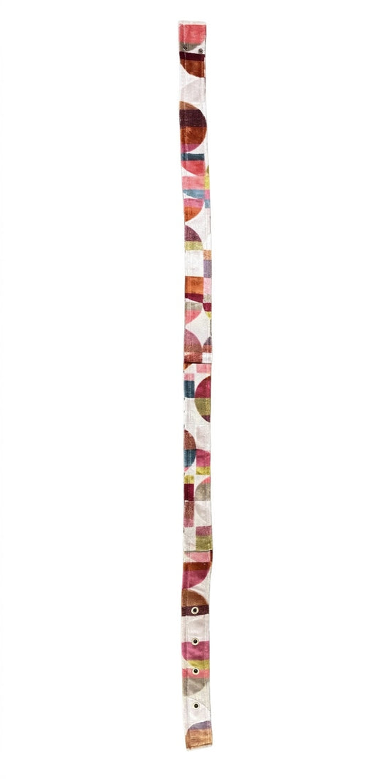 Geometric Print Fabric Belt Strap